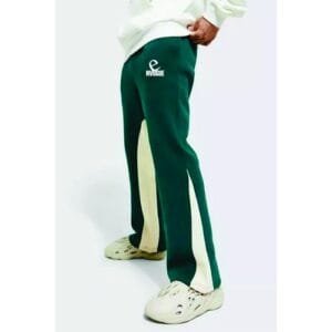 Stylish Envogue Well Tailored Jogger  - Green & Off White