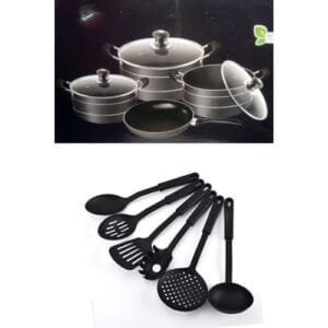 Big Size Non-stick Pots With Spoons Cookware Set -