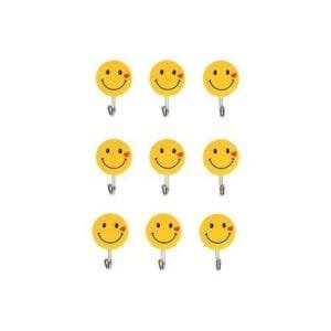 Smiley Self-adhesive Hook Hanger 9pcs