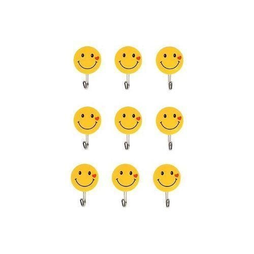 Smiley Self-adhesive Hook Hanger 9pcs