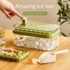 64 Grids One Button Press Ice Cube Tray With Storage