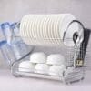 Strong Frame -22 Inches Anti Rust Stainless Steel Dish Drainer With Cup And Cutlery Holder