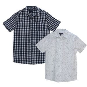 2IN1 Checked Short Sleeve Shirt - White/Black