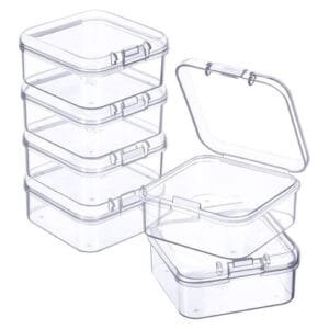 6 Pieces Mini Plastic Clear Storage Box For Collecting
