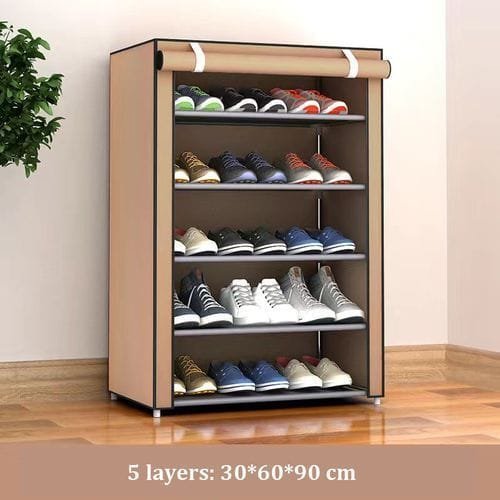 5-layer Shoe Rack Shelf With Fabric Cover