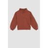 Defacto Girl - Regular Fit Turtle Neck Long Sleeve Knitted Sweat Shirt - Brown
