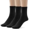 3 Pairs Black Ankle High Cotton Rich School Socks