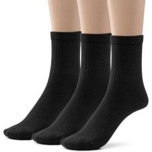 3 Pairs Black Ankle High Cotton Rich School Socks