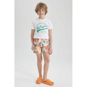 Defacto Boy Special Collection Regular Fit Woven Swimming Short - Orange