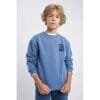 Defacto Boy Casual Oversize Fit Crew Neck Long Sleeve Knitted Sweat Shirt - Indigo
