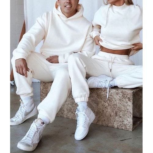 Trendy Offwhite Up And Down Wears For Couple Pk