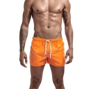 Men Summer Gym Running Shorts Daily Casual Wear Running Shorts-Orange