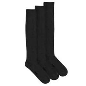 3 Pairs Knee High Black School Socks