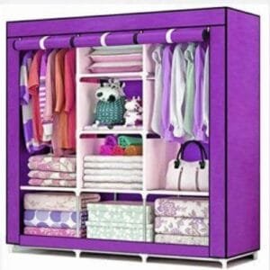 3 Column Mobile Wardrobe,Closet,Wine,blue Or Brown Colors