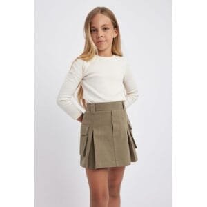 Defacto Girl Casual Woven Skirt - Khaki