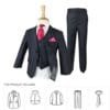 3 Piece Smart Formal Suit For Boys- Including Shirt And Tie