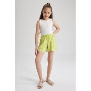 Defacto Girl Casual Woven Short - Green