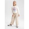 Defacto Girl Casual Wideleg Cargo Woven Trousers - Beige