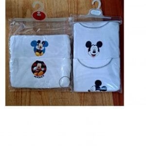 Disney Boys Mickey Mouse 2 Pack Cotton Vests