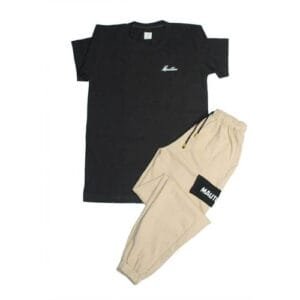 Mauton MEN'S (2-IN-1) PROVISO TSHIRT AND CARGO PANTS/JOGGERS SET - Brown & Black