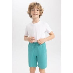 Defacto Boy Casual Regular Fit Knitted Short - Green