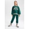 Defacto Girl Casual Jogger Fit Knitted Trousers - Green