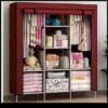 3 Column Mobile  Wardrobe Closet, Wine Or Brown