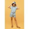 Defacto Girl Casual Short Sleeve Denim Jump Suit - Blue