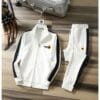 Kingskartel Kings-Kartel Stylish Zip-UP Sweatshirt & Joggers Pant (Black & White)