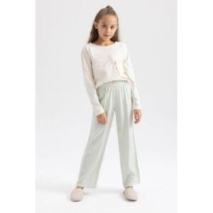 Defacto Girl Special Collection Regular Fit Long Sleeve Knitted Pyjamas - Beige