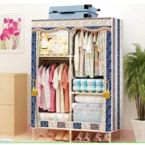 2 Column Wooden Wardrobe (105cm X 45cm X 170cm)