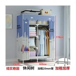 Mobile Steel Wardrobe - 2 Column 6 Compartments