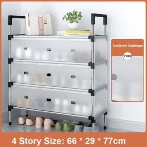 Easy Assembly Shoe Rack Compartments, Foldable Shoe Cabinet