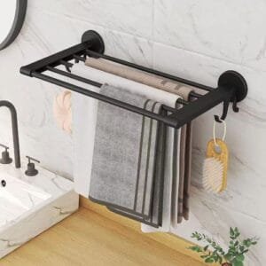 Bathroom Storage Rack With Towel And Sponge Bar