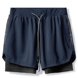 Athletic Shorts For Men Casual Sports Quick Dry Workout Running Fitness-Navy