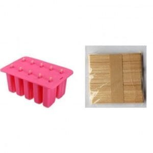 Ice Cream Mold Silicone Molds With 50Pcs Popsicle Sticks