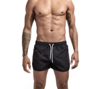 Men Summer Gym Running Shorts Daily Casual Wear Running Shorts-Black