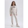 Defacto 2 Piece Girl Casual Oversize Fit Knitted Set - Beige
