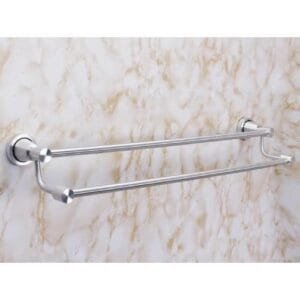 Double Rail Towel Hanger - Silver X70cm