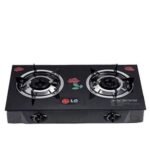 LG Glass Thick Table Top Double Burner WITH Auto Ignition