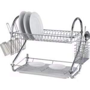 16 Stainless Steel Dish Drainer With Cup And Cutlery Holder