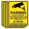5pcs Warning Sticker PVC Camera Alarm Sticker Waterproof Sunscreen Home CCTV  Security
