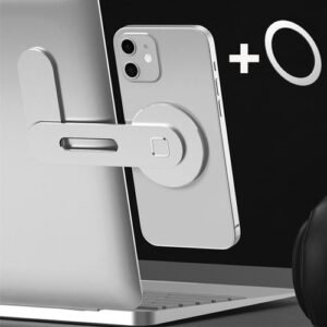 (Silver)Magnetic Phone Holder For IPhone 12 Pro Metal Laptop Phone Stand For IPhone 13 Holder Side Mount Tablet For IMac Bracket RA