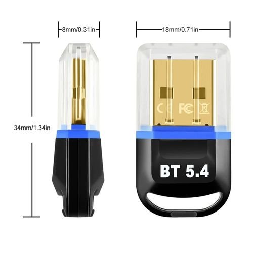 USB Bluetooth 5.4 Dongle Adapter for PC Wireless Mouse Keybo