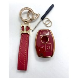 Mercedes Benz Key Holder + Remote Cover Pouch Case Red