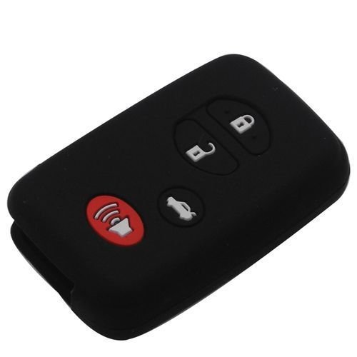 Toyota Silicone Key Cover Shell For Toyota Highlander Venza Land Cruiser 4 Buttons Remote Key Case Black