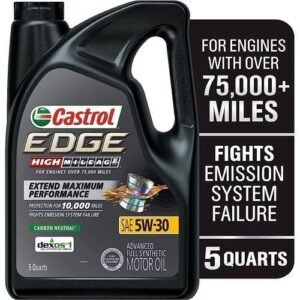 Castrol Magnetec Edge High Mileage 5W-30 Full Synthetic Motor Oil, 5Q