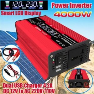 4000w Pure Sine Wave Inverter 12v/24v/48v/60v Dc To Ac 220v 110v Voltage Transformer Power Socket Converter For Car Home Outdoor