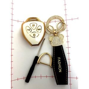 Hot Selling White Gold Toyota Key Case With Blings Key Holder