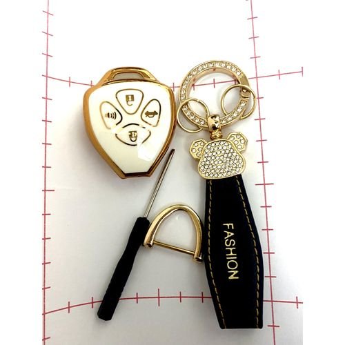 Hot Selling White Gold Toyota Key Case With Blings Key Holder